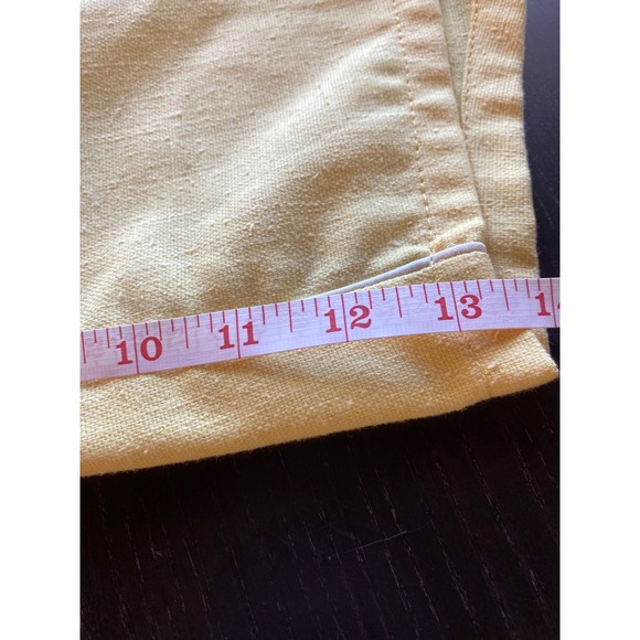 Vintage Jantzen Mens Yellow White Swim Trunks Lined Shorts 38 Linen Beach Pool - Picture 10 of 10